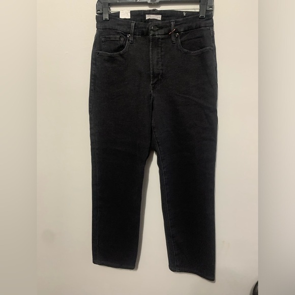 Good American Good Legs Black Straight Jeans Women's Stretch Denim Sz 10/30 - Picture 9 of 15